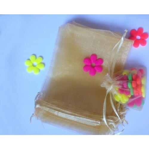 500pcs gold organza gift bags 13x18cm party bags for women event wed Drawstring bag Jewelry Display Bag Pouch diy accessories