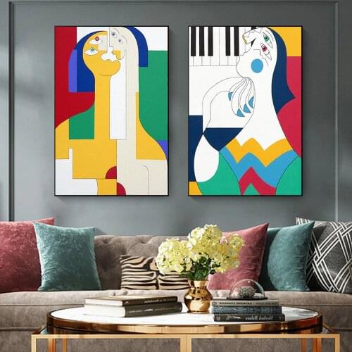 Abstract Wall Art Prints Woman Body Art Picture Modern Fashion Poster Frameless Home Room Decor Canvas Picture Frameless