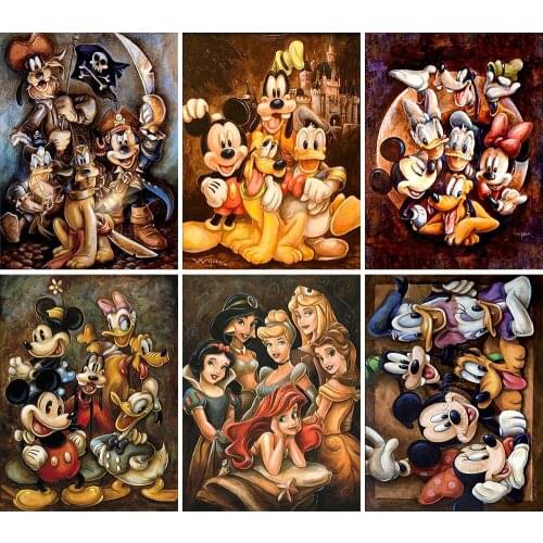 Diamond Painting Disney Cartoon Princess Mickey Full Square Round 5D DIY Art Gift Embroidery Cross Stitch Mosaic Home Decor