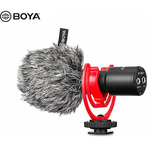 BOYA BY-MM1+ Condenser Video Recording Microphone with clip Youtube Vlogging Mic for Smartphone Tablets DSLR Camera Camcorder PC