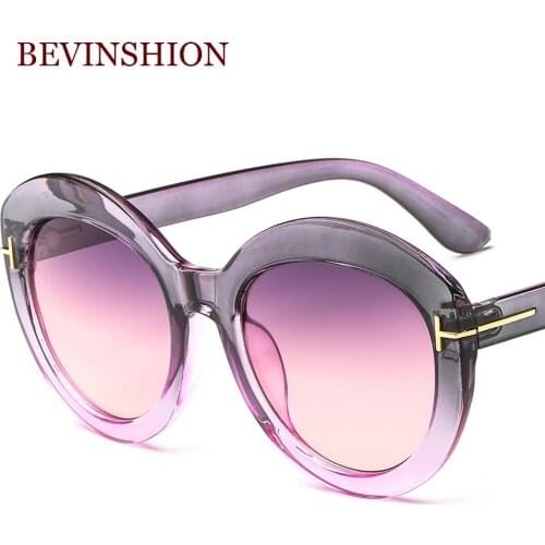 Brand With T Rivet Round Sunglasses Glasses Womens Double Color Gradient Vintage Sun Glasses Men Sexy Vintage Oculos De Sol New