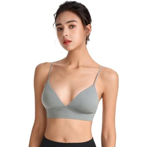 Sports Bras For Women Push Up Wireless Deep V Thin Nylon Padded Sleepwears Gym Workout Yoga Bralette Underwear Daily Fitness Top