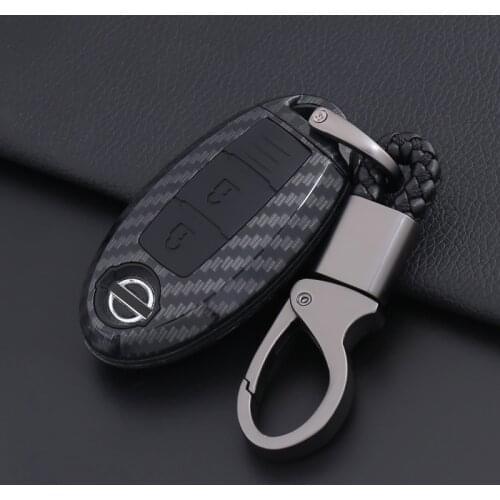 Carbon Fiber Silicone Car Key Case Cover For Nissan Qashqai J10 J11 X-Trail T31 T32 kicks Tiida Pathfinder Murano Note Juke 2019