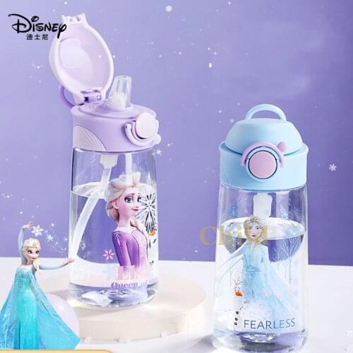 Disney Childrens Drinking Water Cup Kids Straw Cup Cute Disney Characters Summer Baby Going To School Water Cup Send Strap