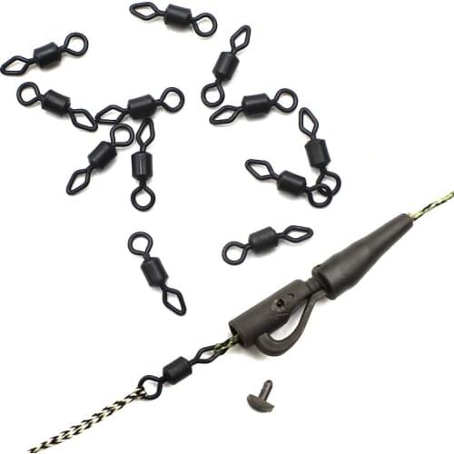 40Pcs Carp Fishing Rigging Diamond Eyes Rolling Chod Ring Swivel Tool High Carbon Steel Carp Rigs Making Fishing Accessories