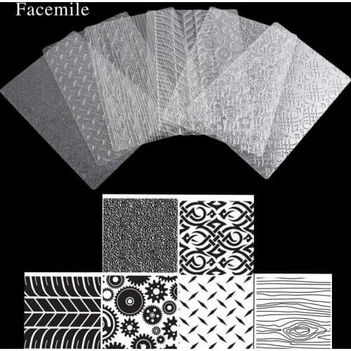 Facemile 6PCS/Set 4 Styles Texture Plastic Mold Mat Bakeware Texture Sheet Set Tyre Texture Mat Fondant Cake Decorating Tools