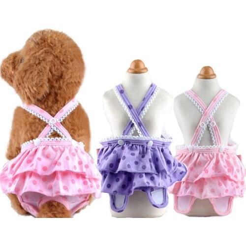 Dot Physiological Pants Pet Dog Panties Strap Sanitary Adjustable Dog Underwear Diapers Puppy Shorts Pink Pruple