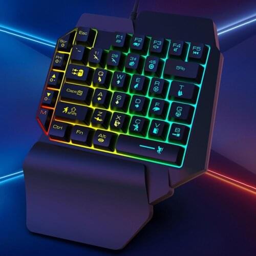 K15 39 keys Single Handed Gaming Membrane keyboard Gaming Keyboard RGB One Handed Mechanical Gaming Keyboard for PC Laptop