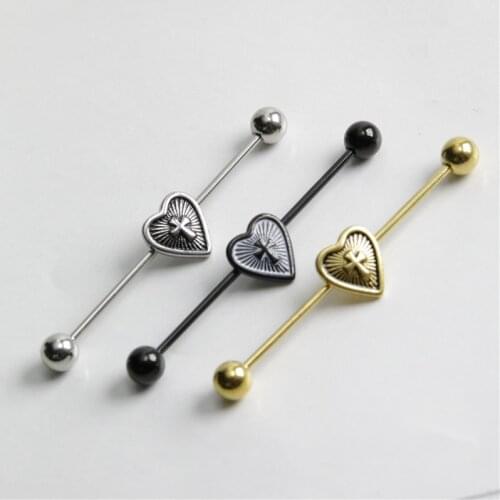 1Pcs Surgical Steel Snake Industrial Barbell Ring Cartilage Earring Helix Body Piercing Jewelry Oreja Ring 1 1/2 Inch 38mm