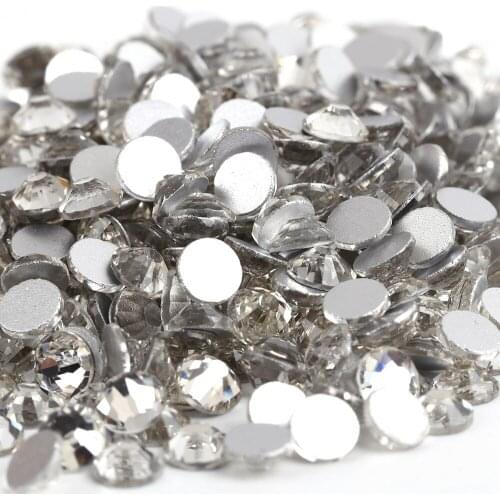 Crystal Clear Glass Nail Art Rhinestones ss3 ss4 ss5 ss6 ss8 ss10 ss12 ss16 ss20 ss30 ss34 Crystal Nails Non HotFix Decorations