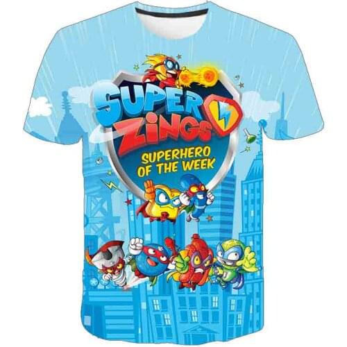 Summer Childrens T-shirts Cartoon toy 3D Print Clothes Boys Girls Cute Superzings O-neck Short Sleeve T-shirts Kids Funny Tees