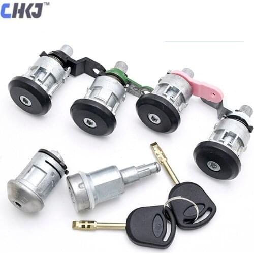 CHKJ Car Ignition Lock Set For Ford FO21Blade Car Key Door Original Milling Cylinder Trunk Lock Locksmith Tool