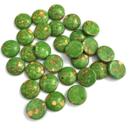 Natural Stones Green Turquoise Jade Stone Cabochon No Hole Beads for Making Jewelry DIY Ring Accessories Loose Beads Wholesale