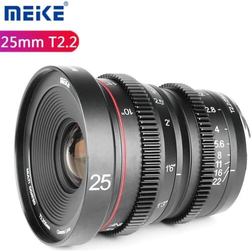 Meike Lens 25mm T2.2 Wide Aperture Angle Camera Lens Manual Focus For E-mount XF-mount M43 Lennings Camera Lens