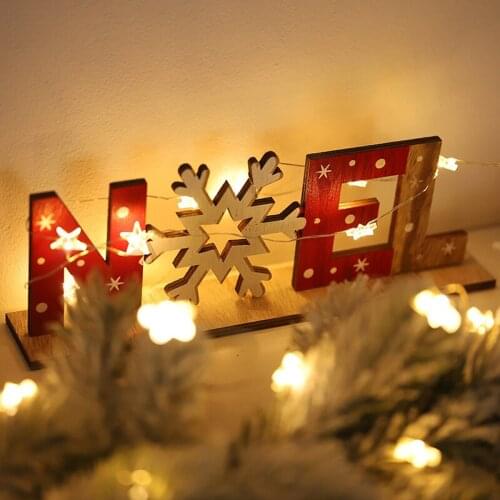 Christmas Decoration Home Wooden Word Letters Christmas Ornaments for Home Table Decoration Figurines Miniatures Decoration Craf
