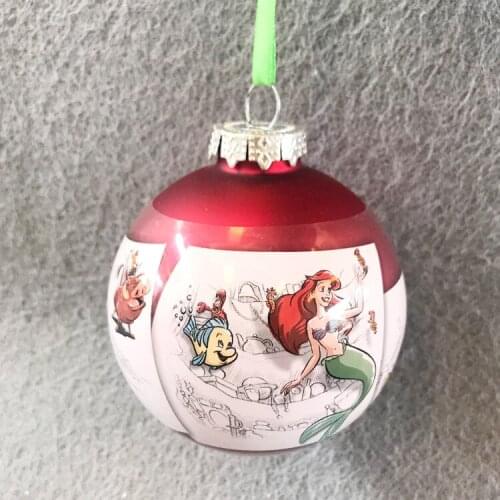 Christmas glass ball decoration Pendant Gift foreign trade store layout creative gift 8cm Mermaid design ball