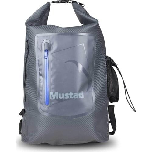 Mustad MB010 Backpack PVC Multi-Purpose Waterproof Bag Large Capacity Outdoor Sports Tackle Fishing Bags Pesca Lure Side Mesh