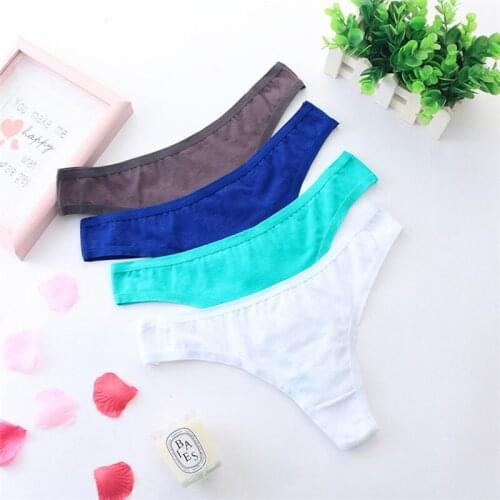 3pcs Sexy G String Cotton Women Panties Thongs Low Waist Panties Underwear Tangas Bragas 1537
