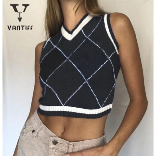 Fashion Streetwear Bodycon Crop Tops Harajuku Diamond V-neck Three Vests Collection Female Fashion Wild Navel Sexy Sports Girl