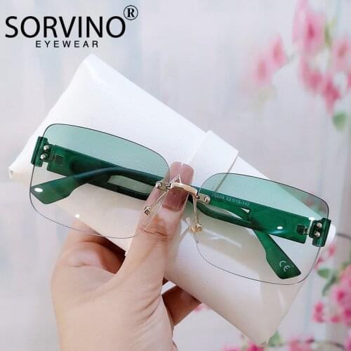 Unisex Square Fashion Sunglasses 2021 Trendy Rectangle Travel Luxury Brand Big Frame Men Sunglass Green Gradient Female Glasses
