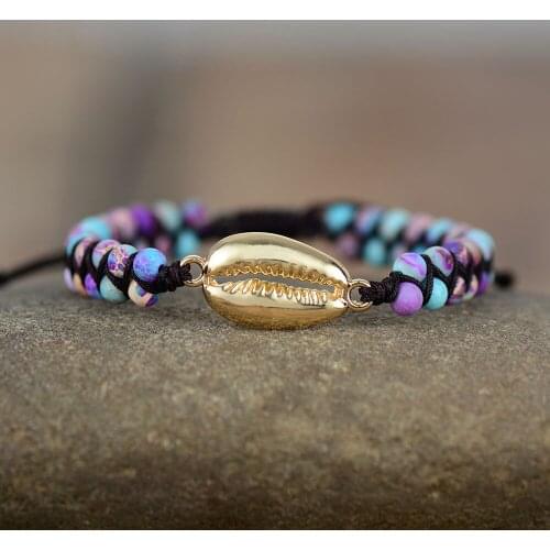 Women Charm Bracelets Zinc Alloy Shell Gold Cowry Shell Bracelets Yoga Friendship Handmade Holiday Bracelet Engagement Jewelry