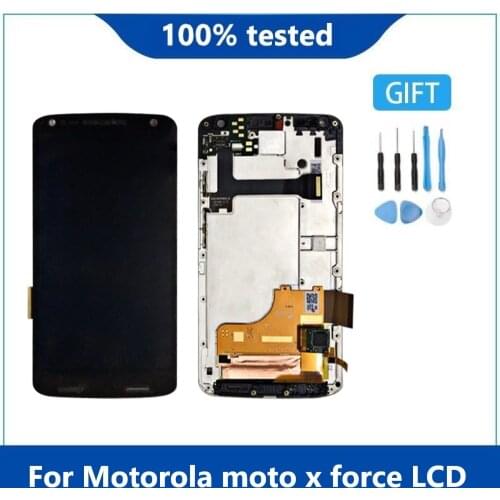 Original For Motorola Moto X Force LCD Display XT1580 Screen With Touch Screen Digitizer Assembly with Frame AMOLED Burn-Shadow