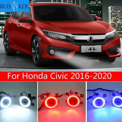 1Set For Honda Civic 2016-2020 LED DRL Daytime Running Light fog lamp rear bumper brake light tail light