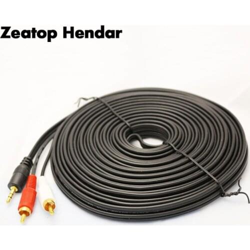 1Pcs 10M 3.5 MM Male Jack to AV 2 RCA Male Y Stereo Music Audio Cable Cord AUX for Mp3 Pod Phone TV Sound Speakers