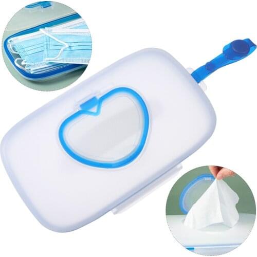 1Pc Baby Outdoor Portable Wet Tissue Case Crib Button Dispenser Wet Wipe Box