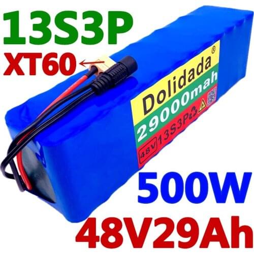 100% original NEW 48V29Ah 500w 13S3P 48V Lithium ion Battery Pack 29000mah For 54.6v E-bike Electric bicycle Scooter with BMS
