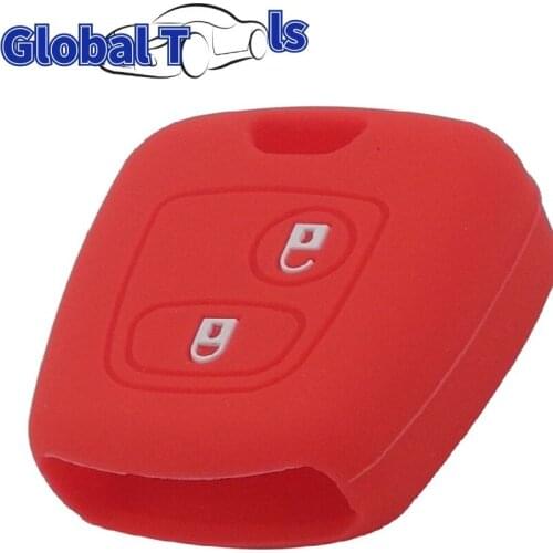 2 Button Silicone Car Key Case Shell Car Key Cover Holder for Peugeot 206 307 207 408 For Citroen C2 C3 C4
