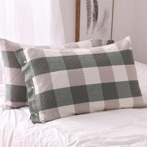 2 Pieces Gauzed Cotton Pillowcases 50*80cm One Pair Washed Cotton Pillowcases For Bed Spring Summer Pillowcases