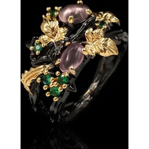 2021 New Womens Ring Fashion Black Gold Two-tone Womens Translucent Zircon Ring Wedding Bridal Ring Party Jewelry