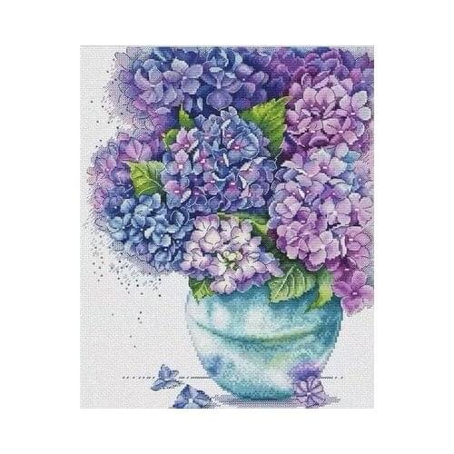 21-magazine-hydrangea vase Counted Cross Stitch 11CT 14CT 18CT DIY Cross Stitch Kits Embroidery Needlework Sets