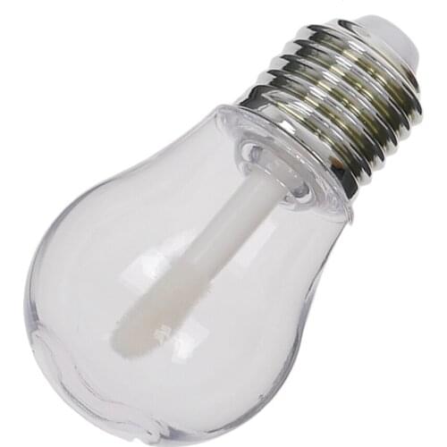5pcs Cute Light Bulb Shape Empty Lip Gloss Tube Clear Mini Refillable Lip Balm Bottles With Rubber Inserts