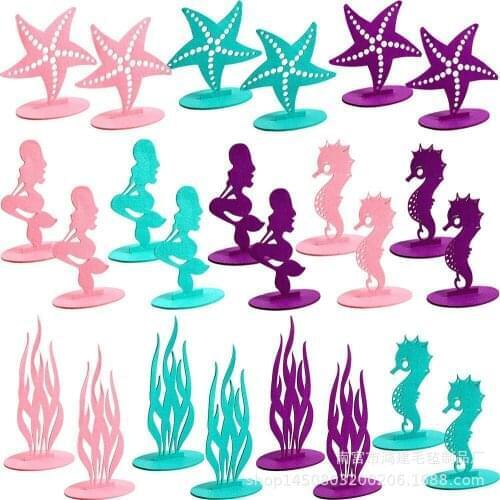 5pcs Fashion Home Accessories Summer Decorations Seaweed Coral Starfish Felt Party Decoration Table Decoration Supplies