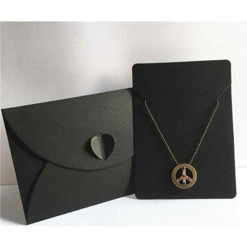 50Pcs Kraft Paper Jewelry Bags+50Pcs Necklace Cards for Jewelry Accessories Displays Packaging Set Cards and Bags Multi Style