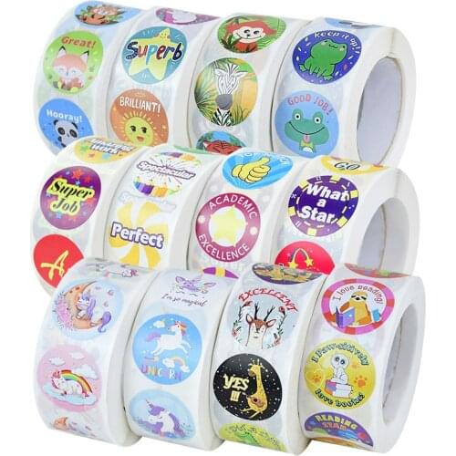 500pcs Cartoon Animals Paper Label Stickers Scrapbooking for Children Kids Student Party Holiday Birthday Decoration Gift Favors