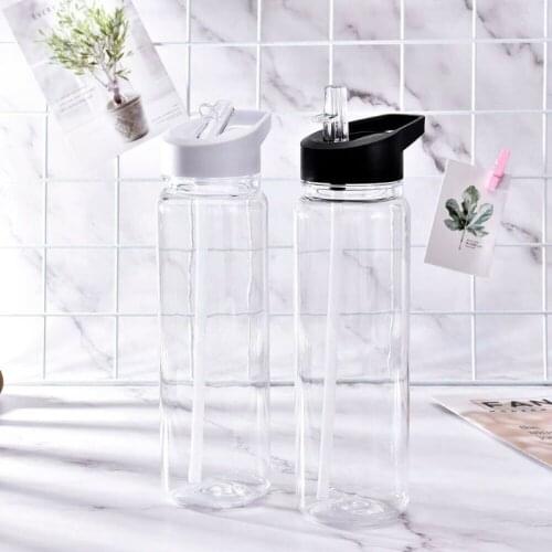 750ml Portable Water Bottle With Handle Transparent Straw Cup Plastic Leak-proof Sport Outdoor Water Cup Kitchen Tools