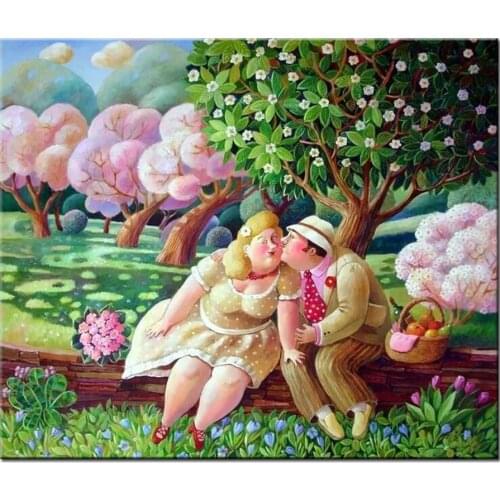Full Square Round Drill cartoon fat lady 5D DIY Diamond Painting sweet kiss,pink love Embroidery Cross Stitch 3D Home Decor N761