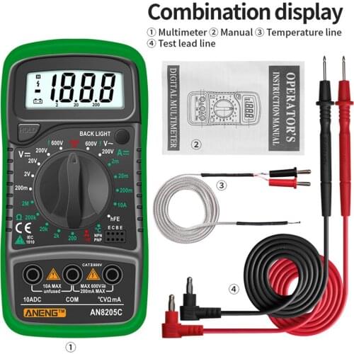 ANENG AN8205C Digital Multimeter 19999 Counts True Rms Multimeter Transistor Tester Voltimetro Profesional Capacitance Meter