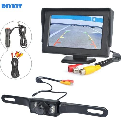 DIYKIT 4.3" TFT LCD Car Monitor Rear View Kit Reversing IR HD Car Camera Parking Assistance System