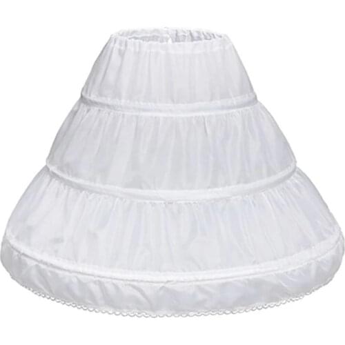 Children Princess Skirt Petticoat Girls Wedding Dress with Hoop Skirts Accessories Drawstring Adjustable Waist Lining