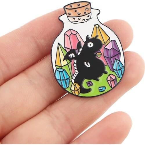 DZ1489 Crystal Dragon Pins for backpacks Lapel Enamel Pins and Brooches for Women Bags Badge Friend Kids for Gifts Jewelry