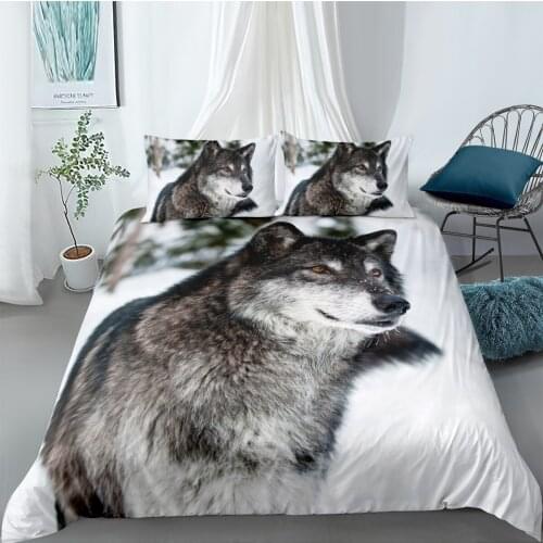 3D Duvet Sets Bedding Set Quilt Comforther Covers Bed linens King Queen Full Double Size Animal Wolf Custom Design Bed Linens