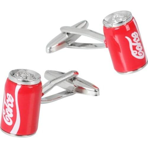 Red Spray Paint Printed Bottle Cufflinks Mens Gift French Shirt Cylinder Cuff links Tuxedo Shirt Studs Wholesale High Quality