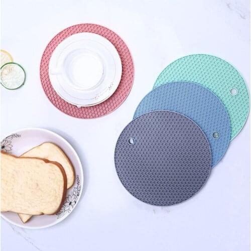 18cm Round Heat Resistant Silicone Mat Drink Cup Coasters Non-slip Pot Holder Table Placemat Kitchen Accessories Onderzetters