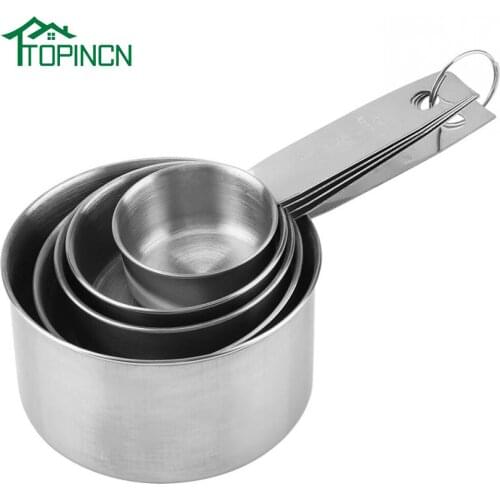 5Pcs/Set Stainless Steel Measuring Spoons Set Household Kitchen Seasoning Measuring Spoon Cup Tea Coffee Cooking Baking Tool