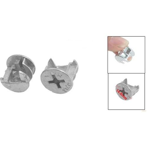 14.6mm Dia Silver Tone Metal Furniture Cam Fittings 30 Pcs
