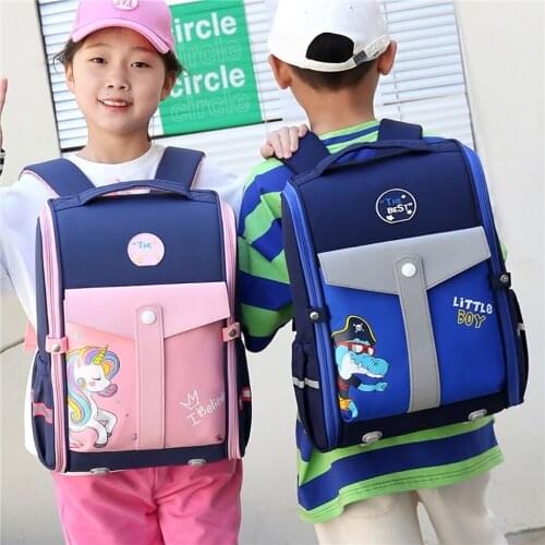 Fashion Girls Boys Oxford Unicorn Schoolbag Primary School Protect Spine Backpacks Student Large Capacity Cartoon Shoulders Bags
